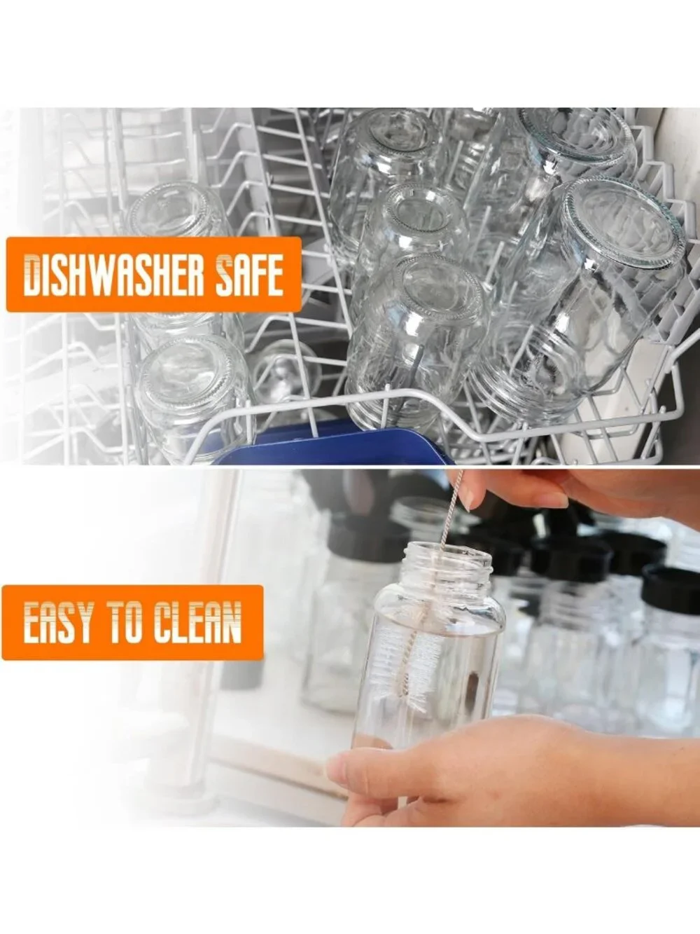 12 Pack Leakproof 4 OZ Glass Shot Bottles | Mini Juice Jars, Reusable Containers